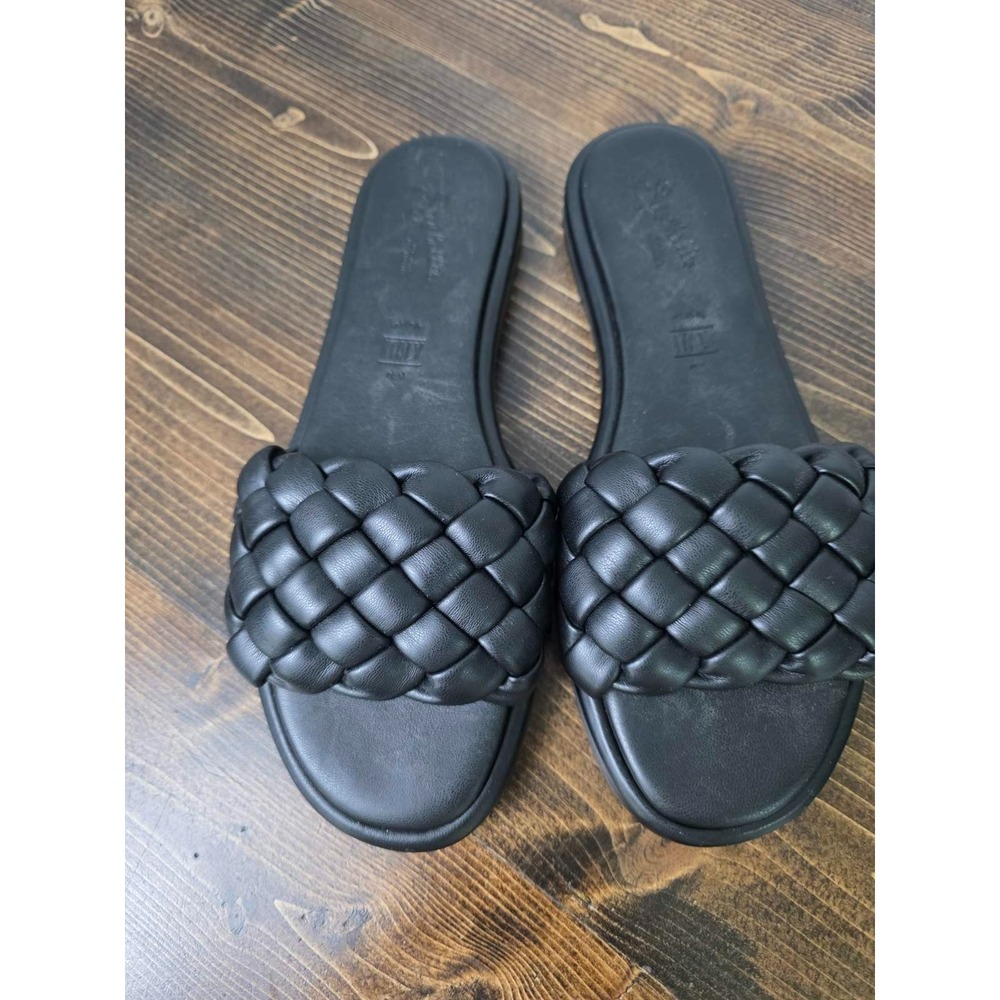 Seychelles Bellisima Women's Sandals Size‎ 7.5 Black Woven Shoes Made in Italy